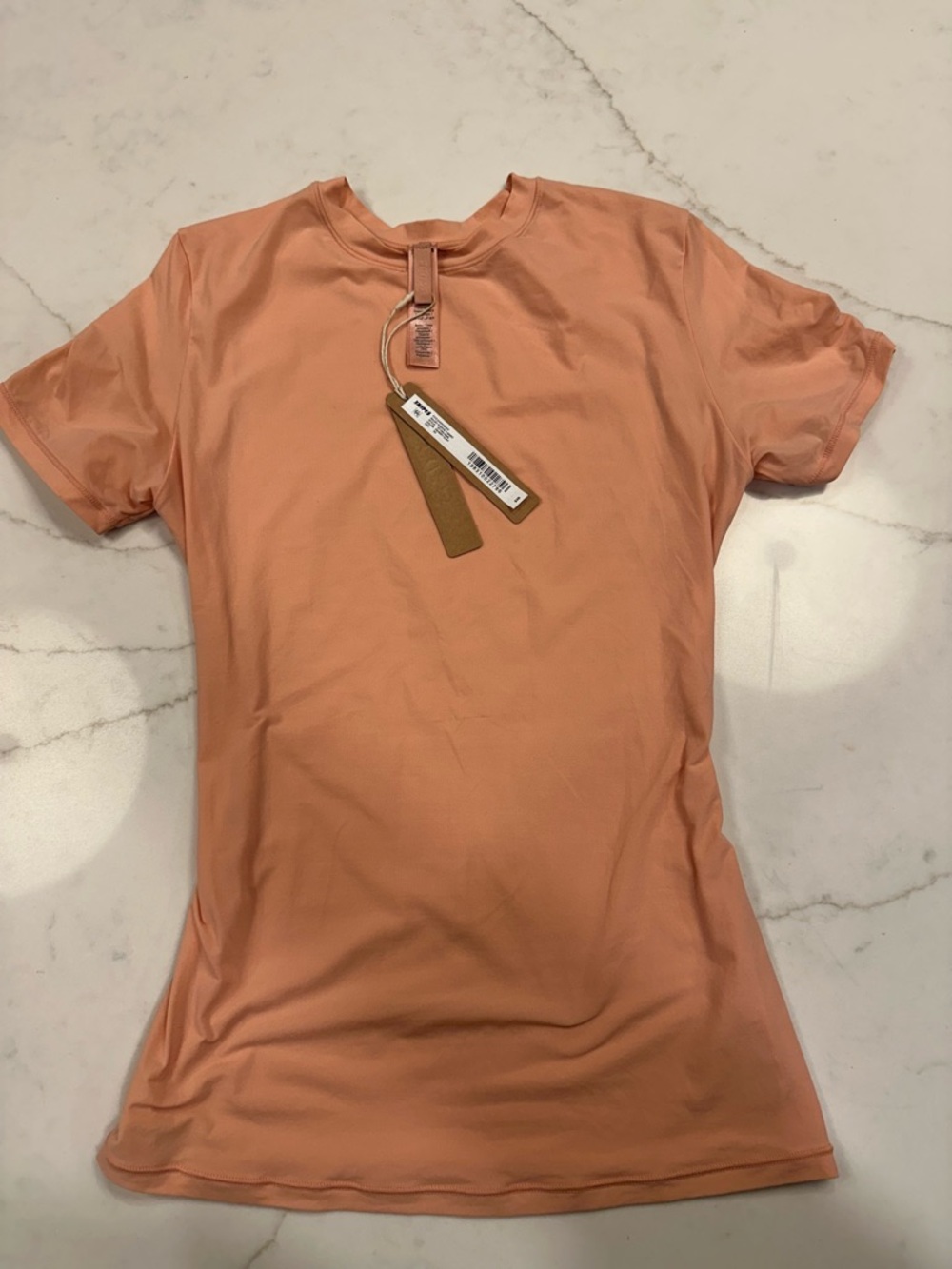 SKIMS Short Sleeve Tee in Peach